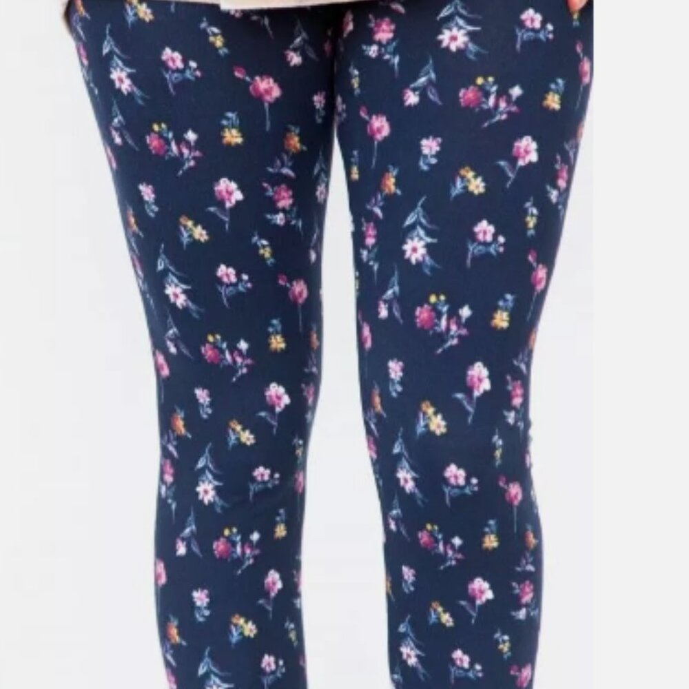 NWT Navy Vintage Floral Leggings